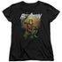 JLA/AQUAMAN BEACH SUNSET - S/S WOMENS TEE - BLACK