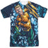 JLA/AQUAMAN TRIDENT (FRONT/BACK PRINT) - S/S ADULT POLY CREW - MULTI