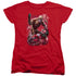 JLA/AQUAMAN FINISHED - S/S WOMENS TEE - RED
