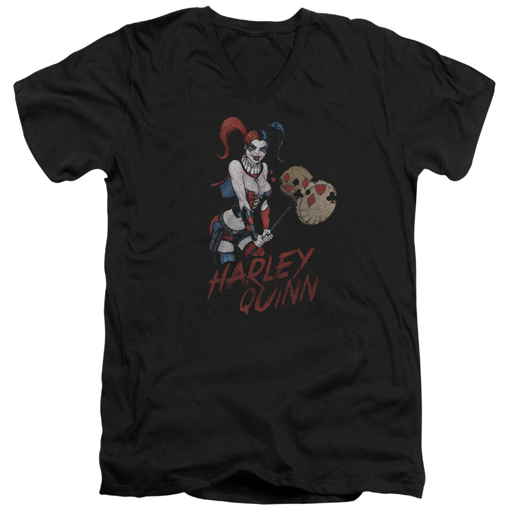 JLA/HARLEY HAMMER - S/S ADULT V-NECK 30/1 - BLACK