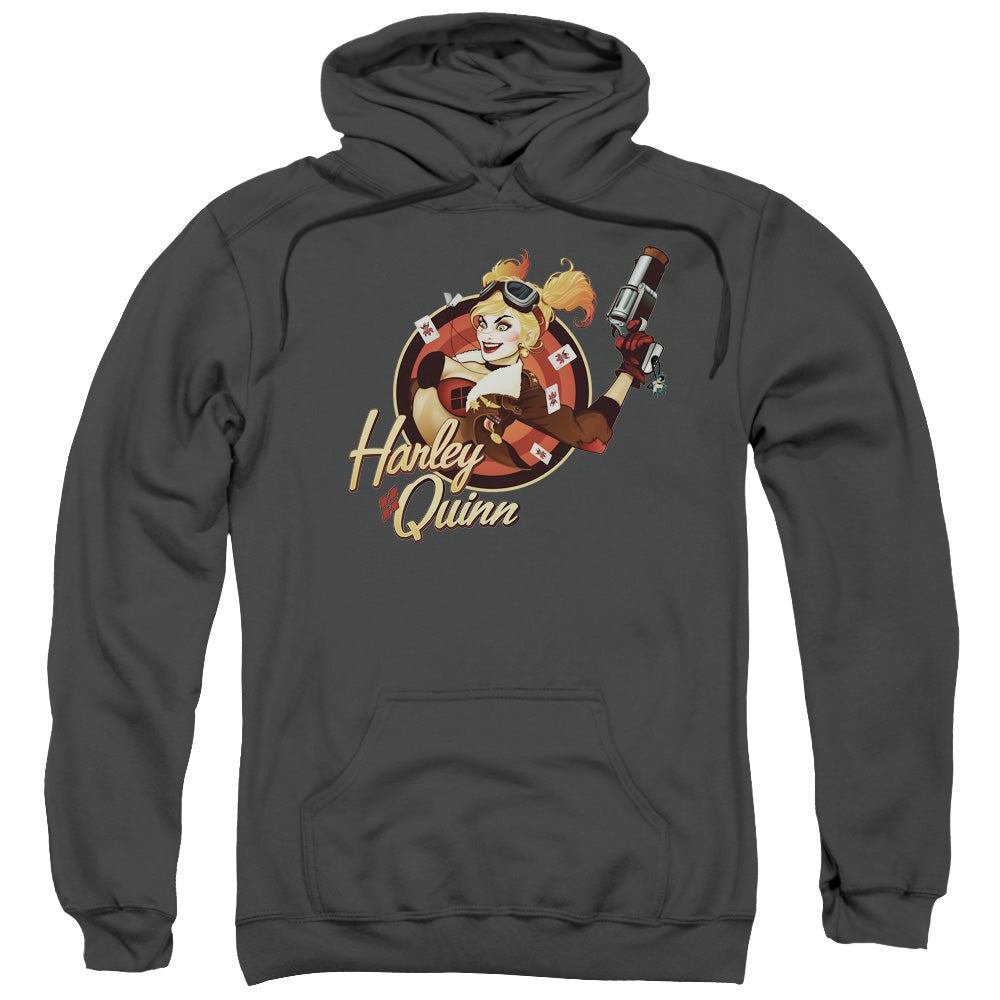 JLA/HARLEY BOMBER - ADULT PULLOVER HOODIE - CHARCOAL