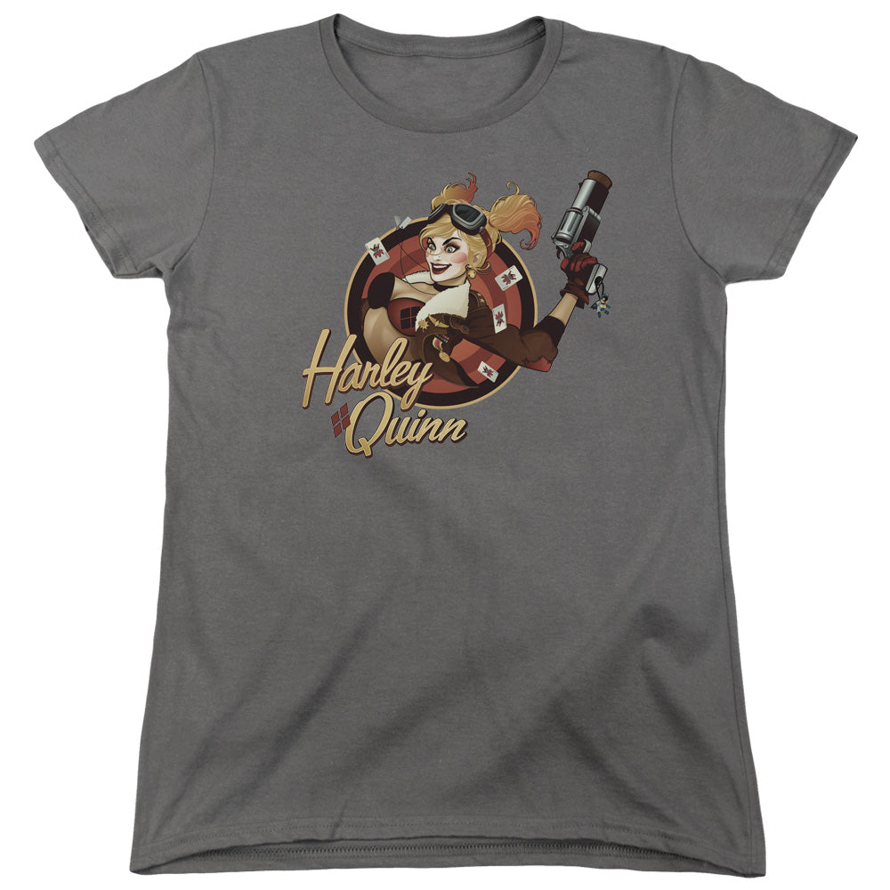 JLA/HARLEY BOMBER - S/S WOMENS TEE - CHARCOAL