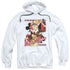 JLA/HARLEY BOMBSHETLL - ADULT PULLOVER HOODIE - WHITE