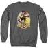 JLA/BATGIRL BOMBSHELL - ADULT CREWNECK SWEATSHIRT - CHARCOAL