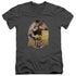 JLA/BATGIRL BOMBSHELL - S/S ADULT V-NECK 30/1 - CHARCOAL