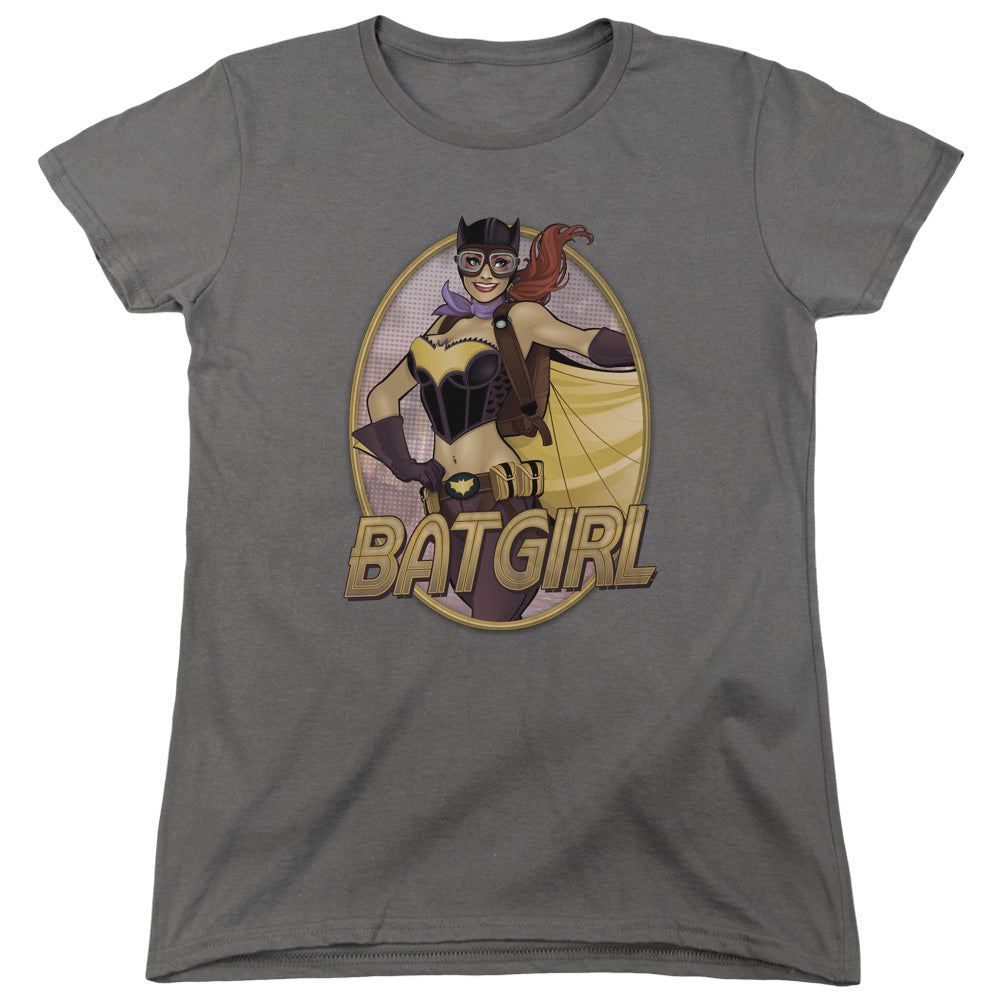 JLA/BATGIRL BOMBSHELL - S/S WOMENS TEE - CHARCOAL