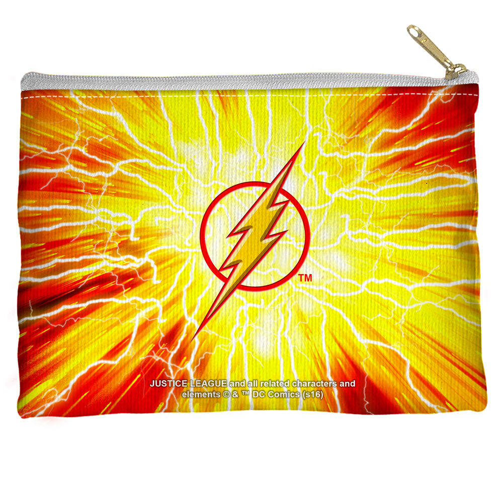 JLA/LIGHTNING EMBLEM - STRAIGHT BOTTOM ACCESSORY POUCH