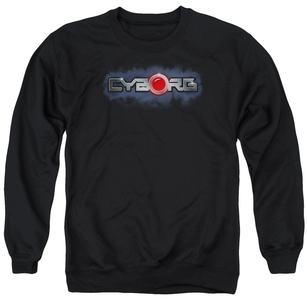 JLA/CYBORG TITLE - ADULT CREWNECK SWEATSHIRT - BLACK