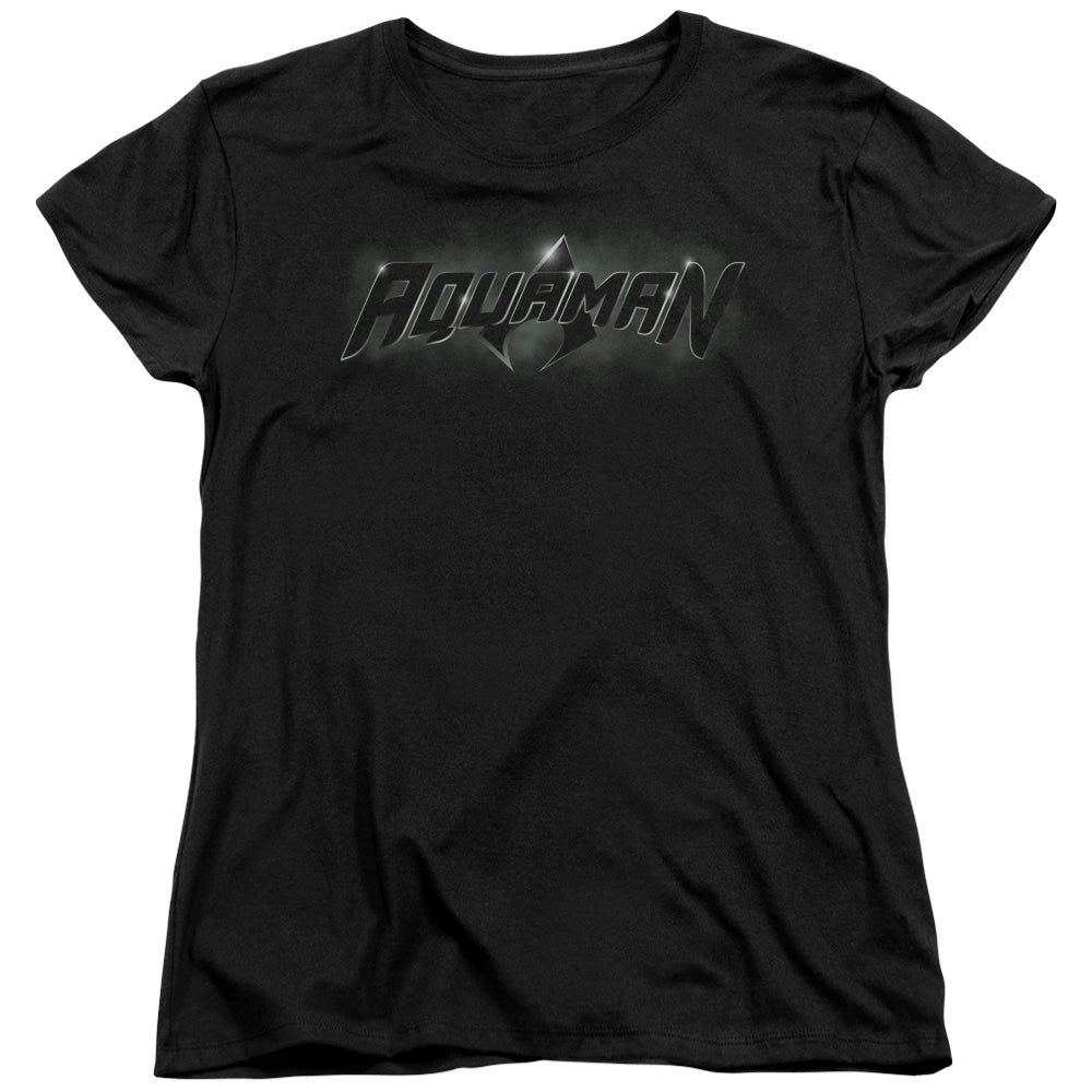 JLA/AQUAMAN TITLE - S/S WOMENS TEE - BLACK