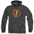 JLA/FLASH TITLE - ADULT HEATHER HOODIE - BLACK