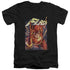 JLA/FLASH ONE - S/S ADULT V-NECK 30/1 - BLACK