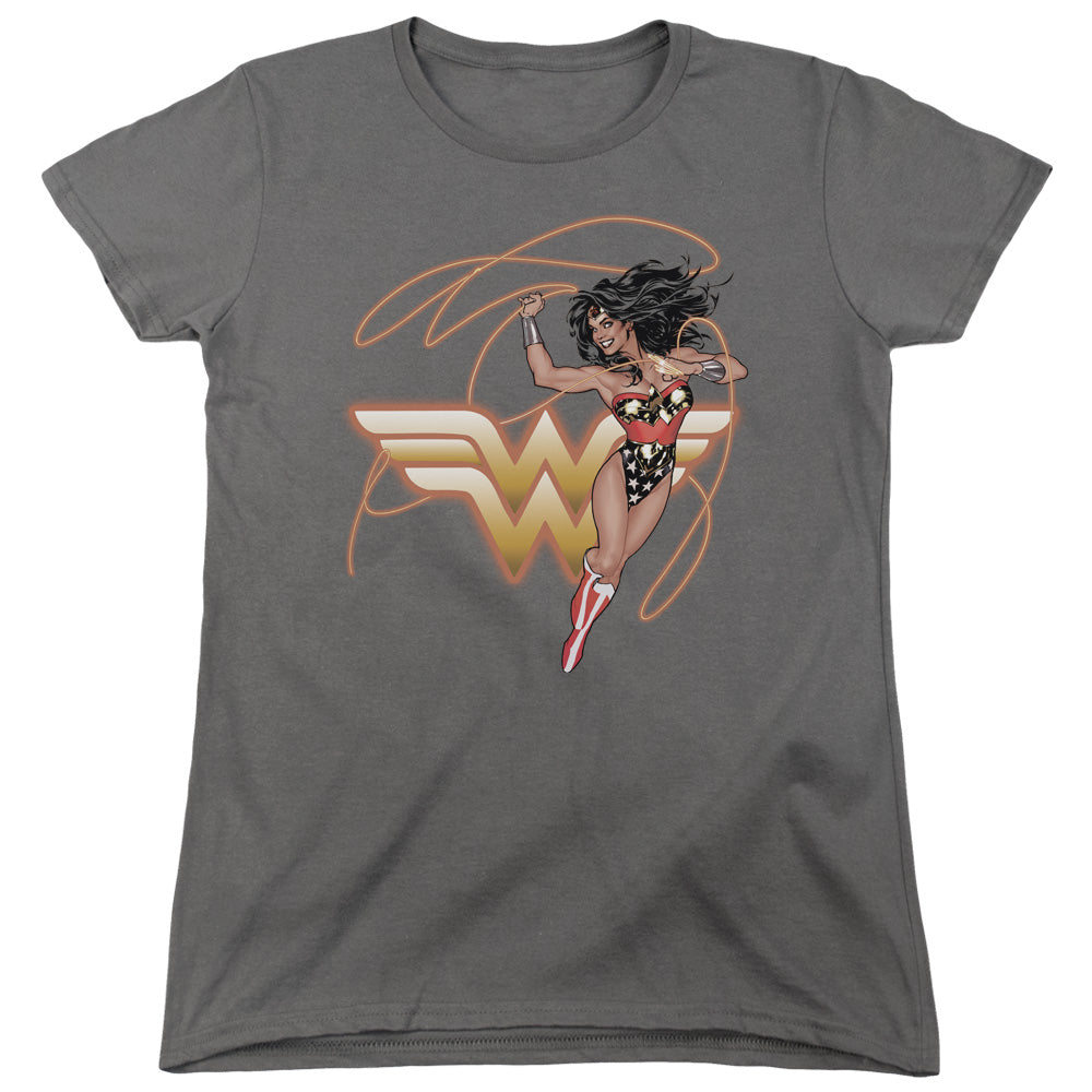 JLA/GLOWING LASSO - S/S WOMENS TEE - CHARCOAL