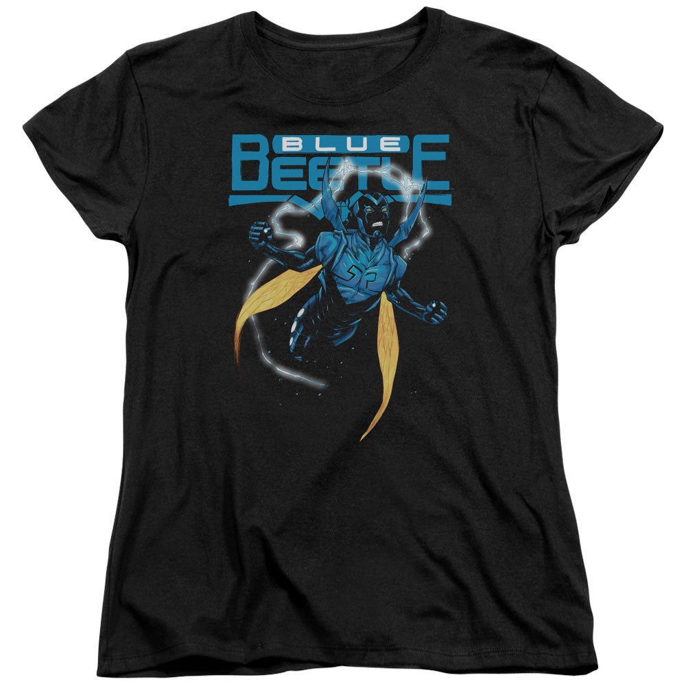 JLA/BLUE BEETLE - S/S WOMENS TEE - BLACK