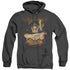 JUSTICE LEAGUE/DEFLECTION - ADULT HEATHER HOODIE - BLACK