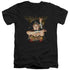 JUSTICE LEAGUE/DEFLECTION - S/S ADULT V-NECK 30/1 - BLACK
