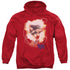 WONDER WOMAN/75TH BURST - ADULT PULLOVER HOODIE - RED