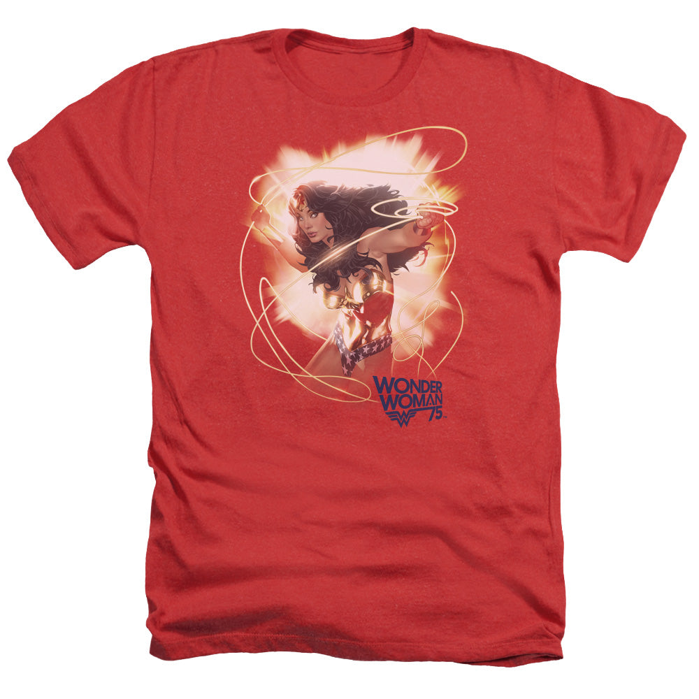WONDER WOMAN/75TH BURST - ADULT HEATHER - RED
