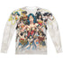 WONDER WOMAN/75TH COLLAGE (FRONT/BACK PRINT) - L/S ADULT POLY CREW  - MULTI