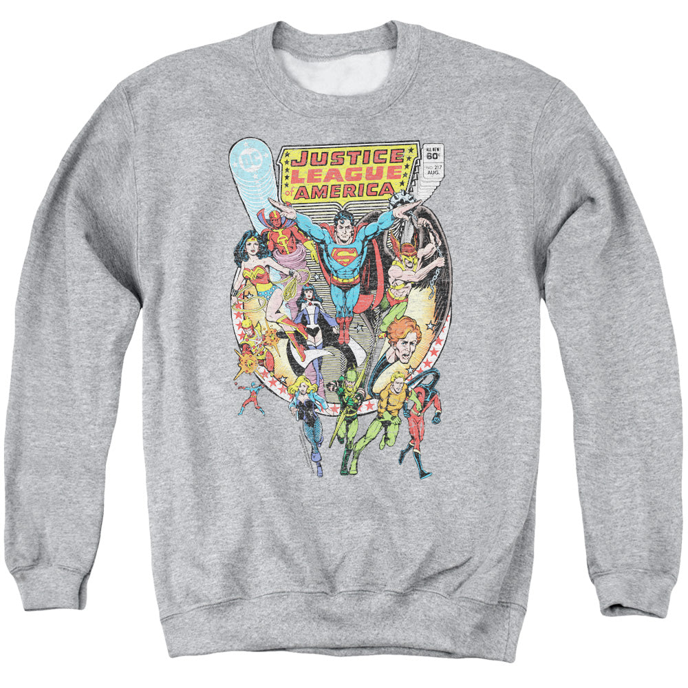 JLA/TEAM UP - ADULT CREWNECK SWEATSHIRT - ATHLETIC HEATHER