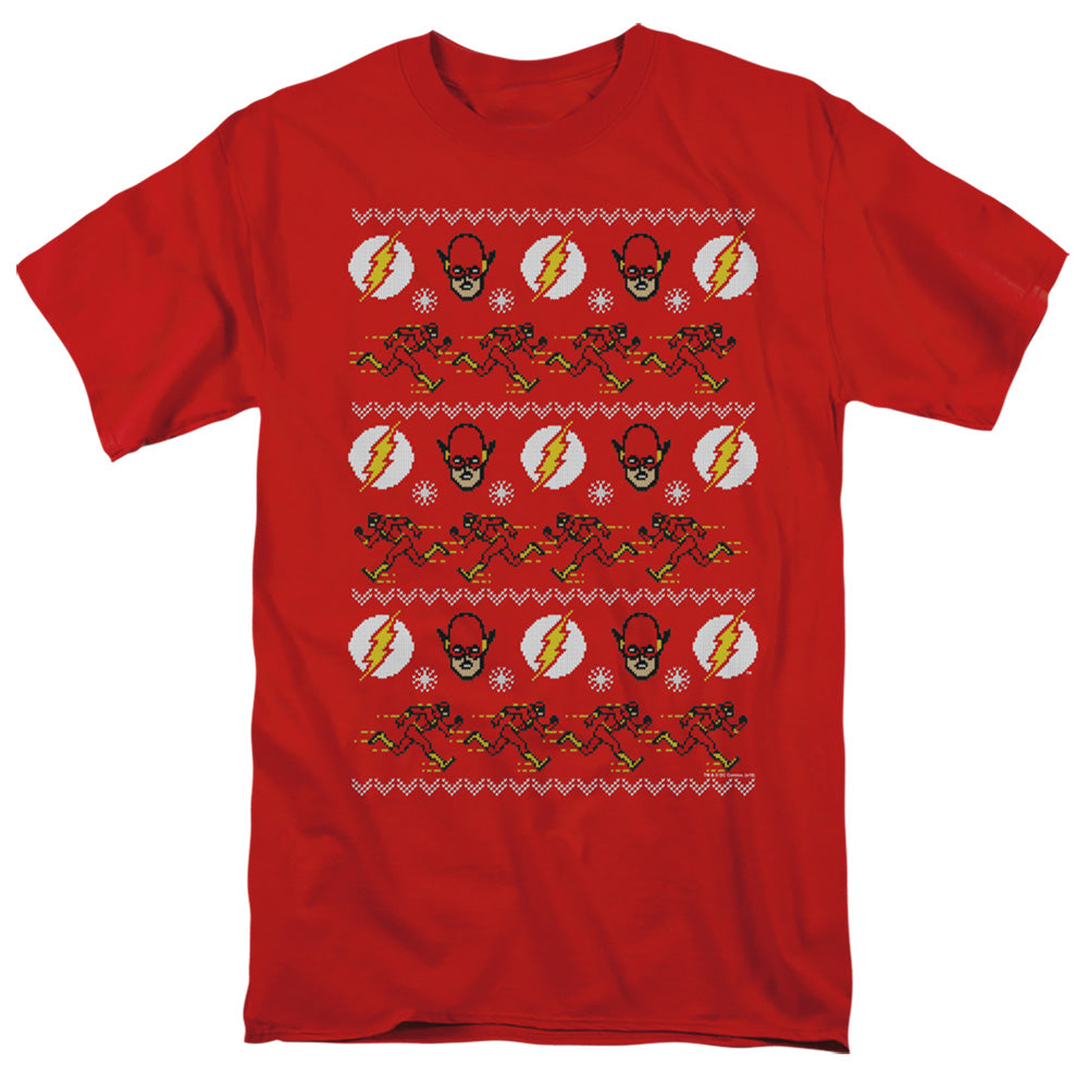 DC FLASH/THE FLASH UGLY CHRISTMAS SWEATER - S/S ADULT 18/1 - RED