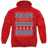 DC WONDER WOMAN/WONDER WOMAN CHRISTMAS SWEATER - ADULT PULLOVER HOODIE - RED