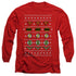 JLA/JUSTICE SHIELDS CHRISTMAS SWEATER - L/S ADULT 18/1 - RED