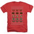 JLA/JUSTICE SHIELDS CHRISTMAS SWEATER - ADULT HEATHER - RED