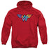 DC WONDER WOMAN/WONDER WOMAN TIE DYE LOGO - ADULT PULLOVER HOODIE - RED