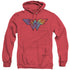 DC WONDER WOMAN/WONDER WOMAN TIE DYE LOGO - ADULT HEATHER HOODIE - RED