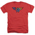 DC WONDER WOMAN/WONDER WOMAN TIE DYE LOGO - ADULT HEATHER - RED