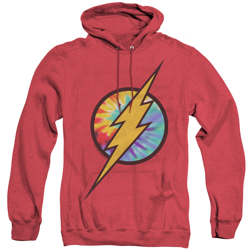 DC FLASH/TIE DYE FLASH LOGO - ADULT HEATHER HOODIE - RED