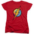 DC FLASH/TIE DYE FLASH LOGO - S/S WOMENS TEE - RED