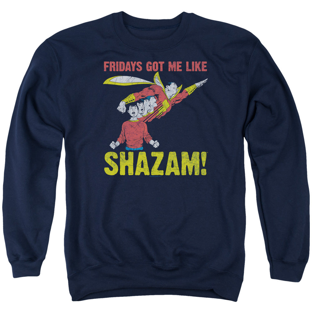 JLA/FRIDAYS GOT ME LIKE - ADULT CREWNECK SWEATSHIRT - NAVY