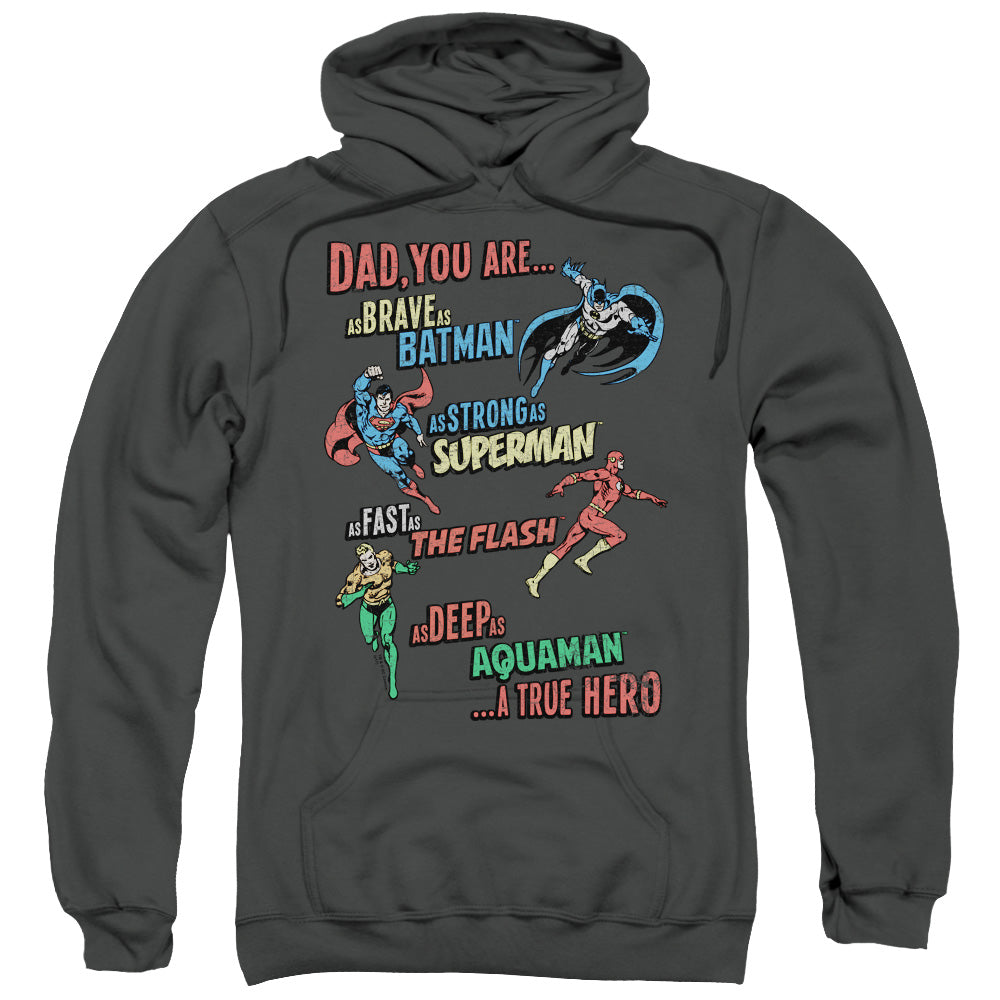 JLA/DAD HERO - ADULT PULLOVER HOODIE - CHARCOAL