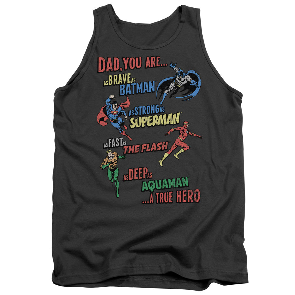 JLA/DAD HERO - ADULT TANK - CHARCOAL