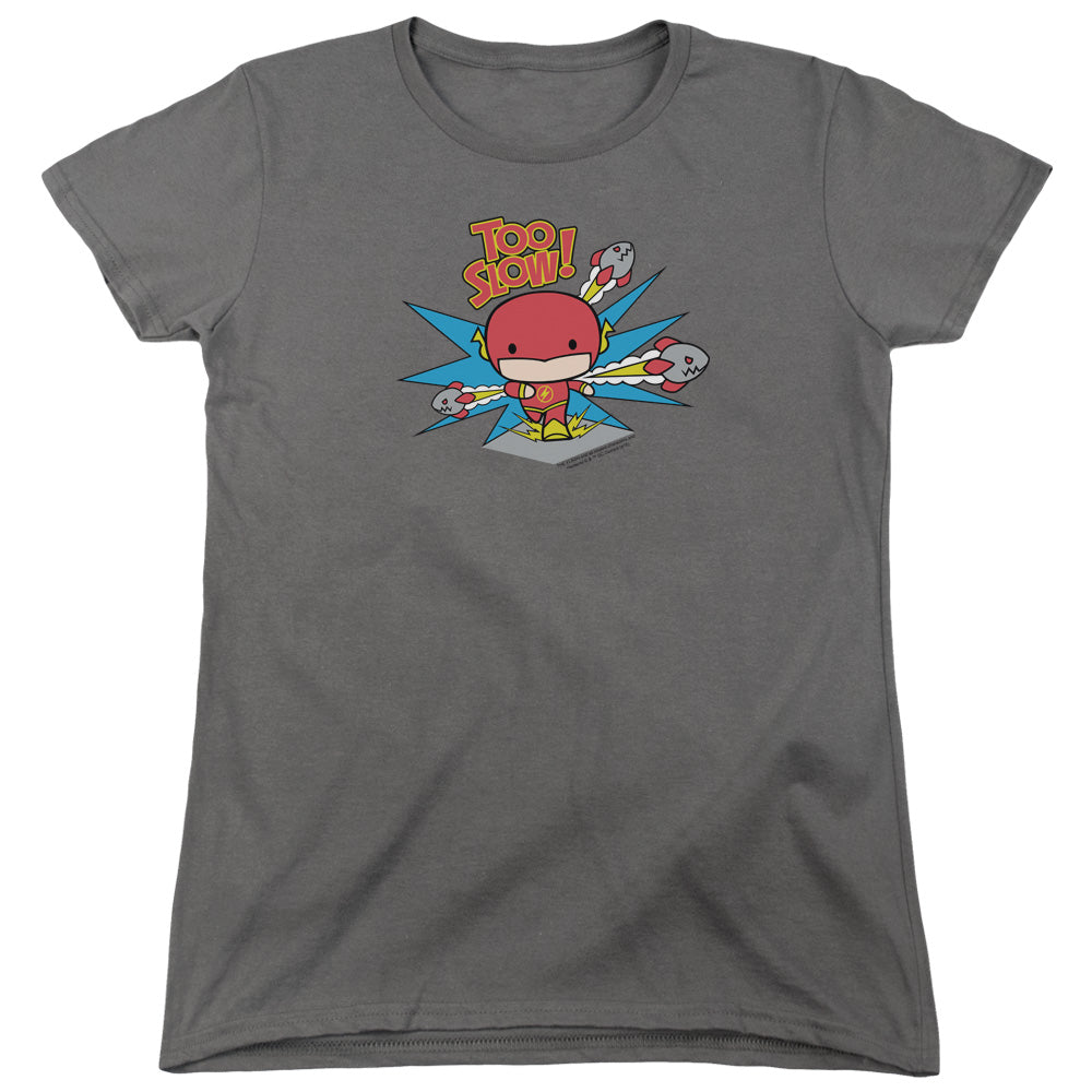DC FLASH/TOO SLOW - S/S WOMENS TEE - CHARCOAL