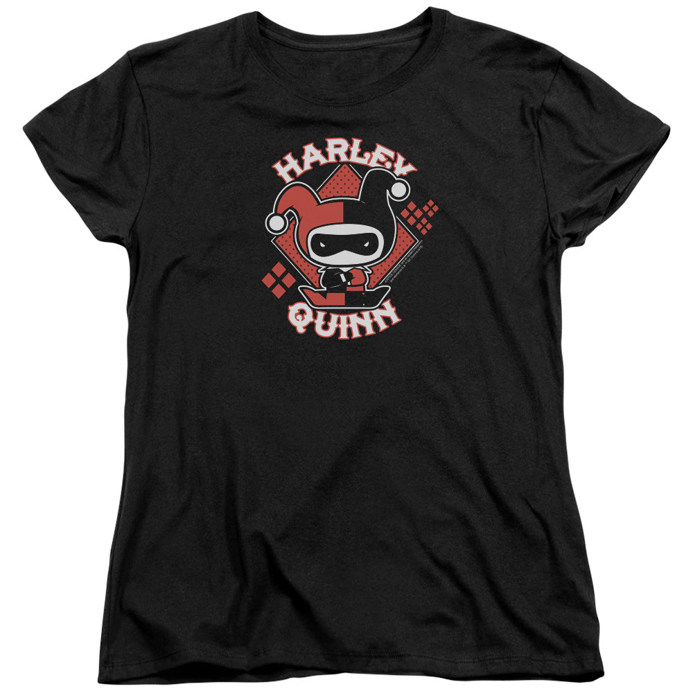 JLA/HARLEY CHIBI - S/S WOMENS TEE - BLACK