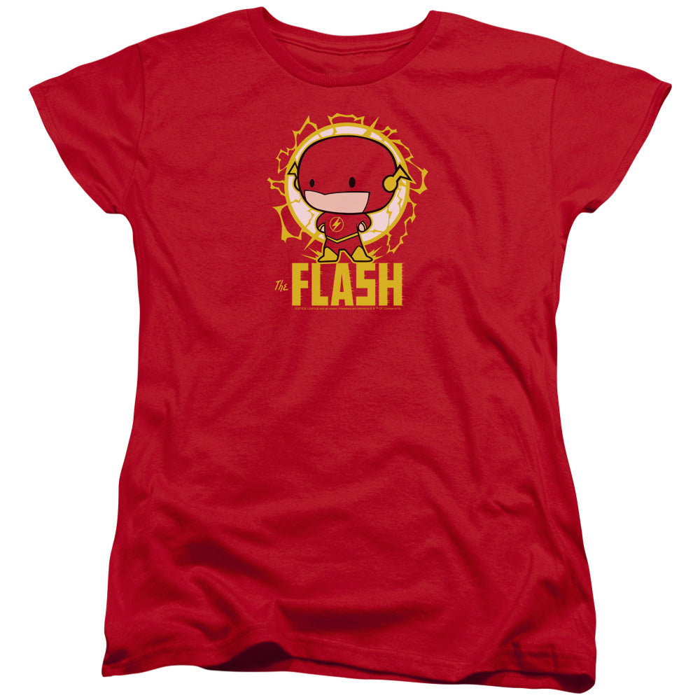 DC FLASH/FLASH CHIBI - S/S WOMENS TEE - RED