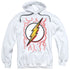 DC FLASH/AIRBRUSH BOLT - ADULT PULLOVER HOODIE - WHITE
