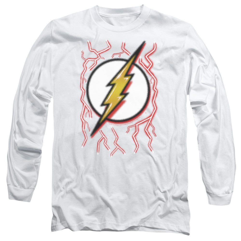 DC FLASH/AIRBRUSH BOLT - L/S ADULT 18/1 - WHITE