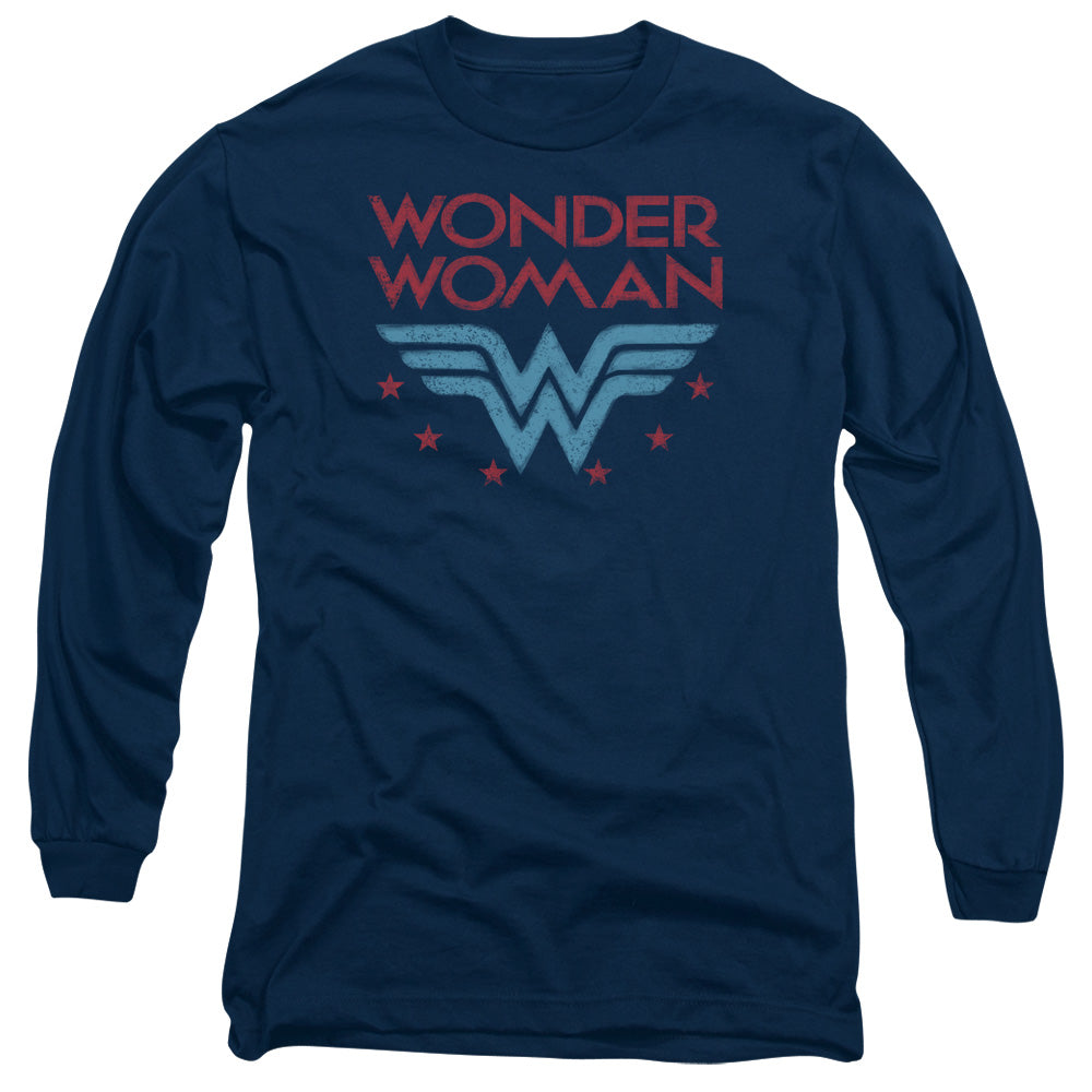 DC WONDER WOMAN/WONDER STARS - L/S ADULT 18/1 - NAVY