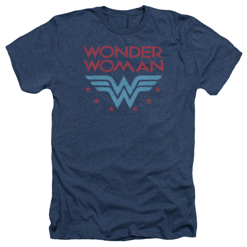 DC WONDER WOMAN/WONDER STARS - ADULT HEATHER - NAVY