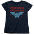 DC WONDER WOMAN/WONDER STARS - S/S WOMENS TEE - NAVY