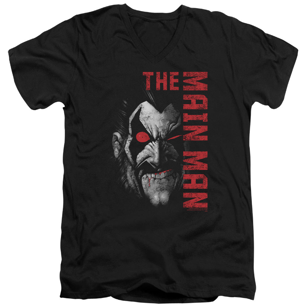 JLA/MAIN MAN - S/S ADULT V-NECK 30/1 - BLACK