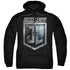JUSTICE LEAGUE MOVIE/SHIELD LOGO - ADULT PULLOVER HOODIE - BLACK