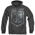JUSTICE LEAGUE MOVIE/SHIELD LOGO - ADULT HEATHER HOODIE - BLACK