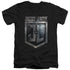 JUSTICE LEAGUE MOVIE/SHIELD LOGO - S/S ADULT V-NECK 30/1 - BLACK