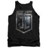 JUSTICE LEAGUE MOVIE/SHIELD LOGO - ADULT TANK - BLACK