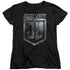 JUSTICE LEAGUE MOVIE/SHIELD LOGO - S/S WOMENS TEE - BLACK