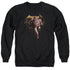 JUSTICE LEAGUE MOVIE/CAPED CRUSADER - ADULT CREWNECK SWEATSHIRT - BLACK